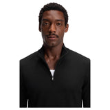 BOSS H-Ebenji Merino Wool Zip-Neck Sweater