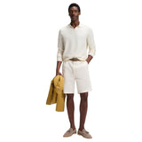 BOSS H-Lomarino Knitted Cotton Sweater with Johnny Collar