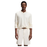 BOSS H-Lomarino Knitted Cotton Sweater with Johnny Collar