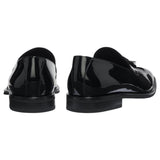 BOSS Men's Derrek Patent Tassel Tuxedo Loafers Black