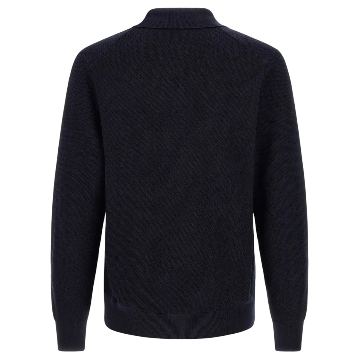 BOSS H-Lomarino Knitted Cotton Sweater with Johnny Collar