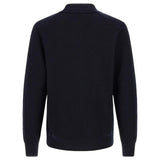 BOSS H-Lomarino Knitted Cotton Sweater with Johnny Collar