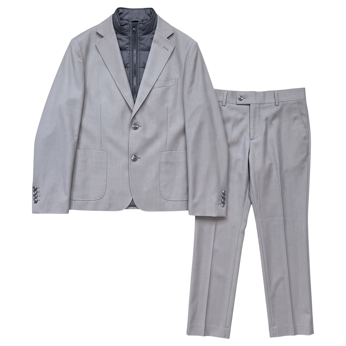 CloudCloth 2 Piece Boys Suit In Black With Zipper ST2718