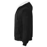 T.O Boy's Black Hoodie - Black Removable Fur HD-1B/W
