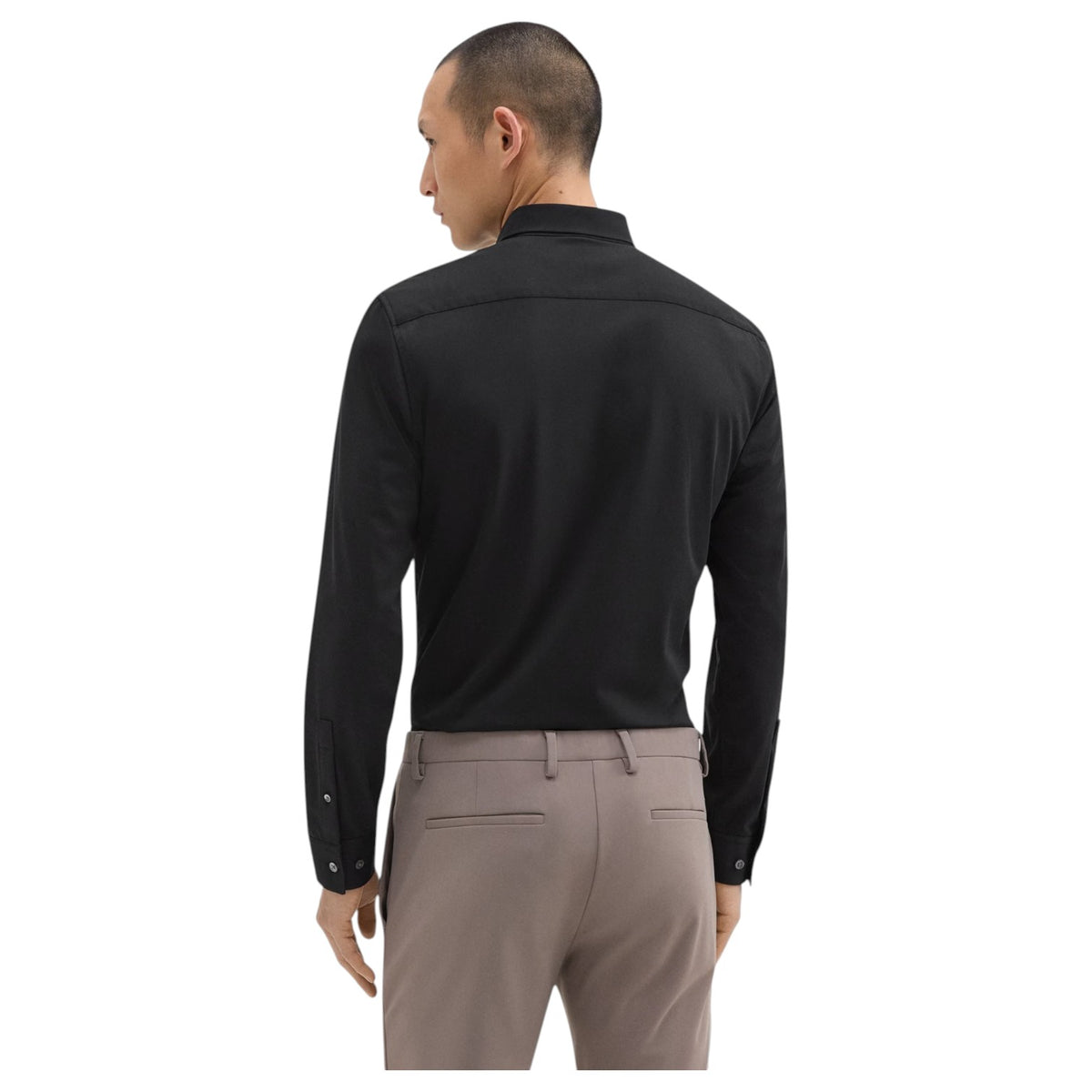 Theory Sylvain Shirt in Structure Knit  J0794505 001 Black