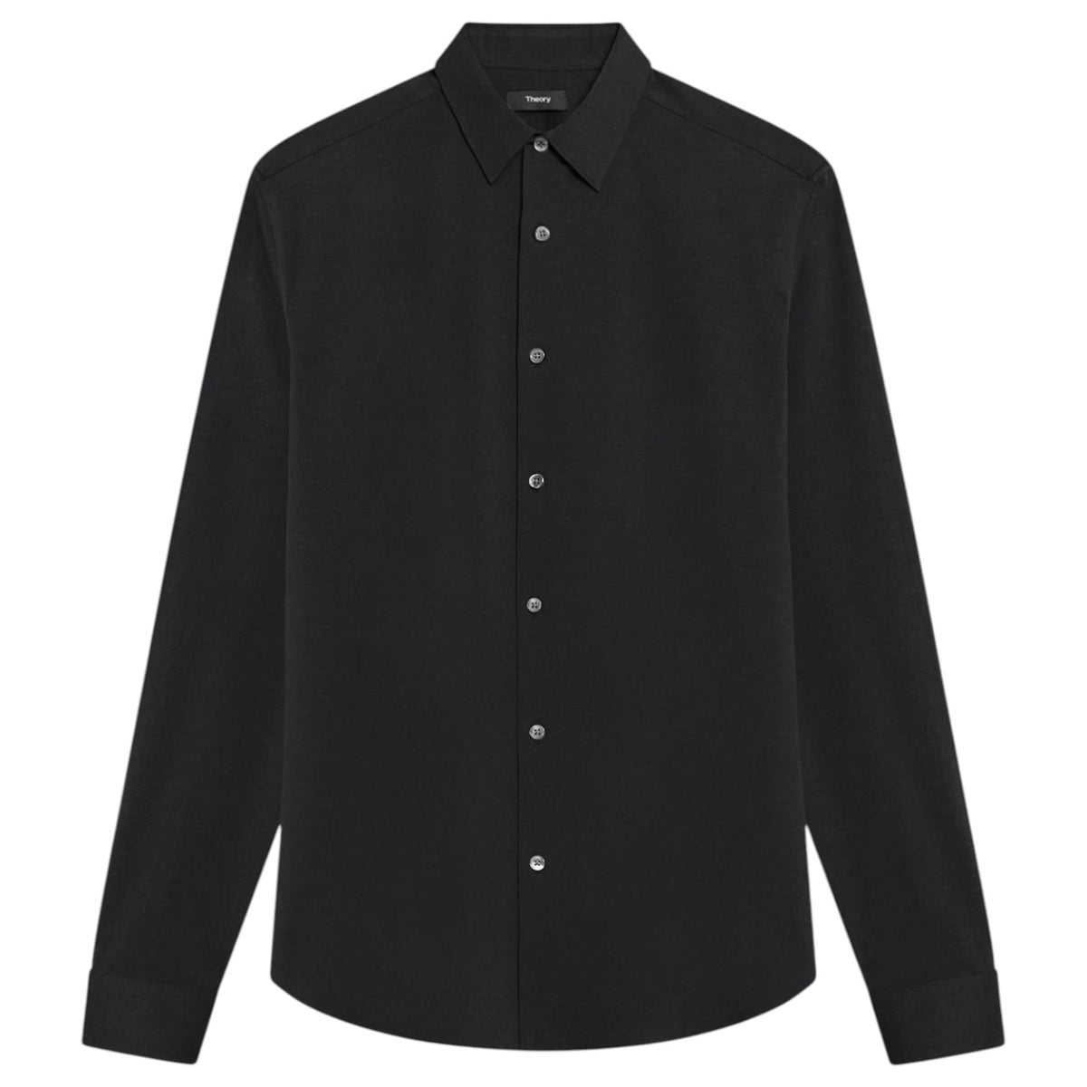Theory Sylvain Shirt in Structure Knit  J0794505 001 Black
