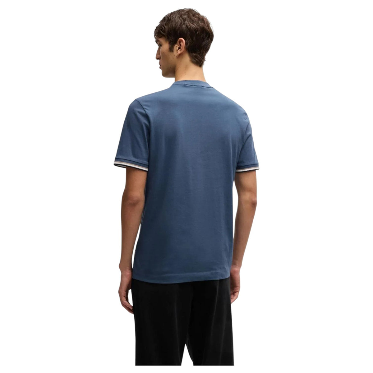 BOSS Cotton-Jersey T-Shirt With Signature-Stripe Cuffs  50501097-468