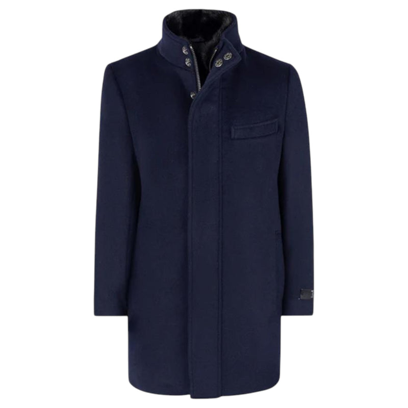 T.O. Mens Lincoln Solid Navy Slim Coat LINCOLN-2BMS