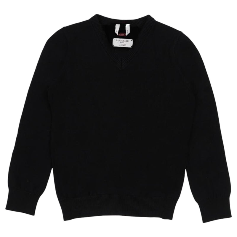 Mens Bartorelli V Neck Black Sweater BTNSW-M-VN-BLK
