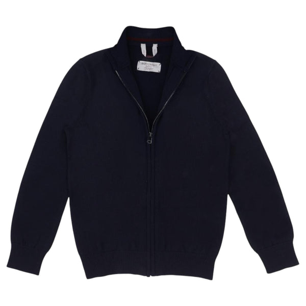 Boys Bartorelli Full Zip Navy Sweater BTNSW-B-FZ-N