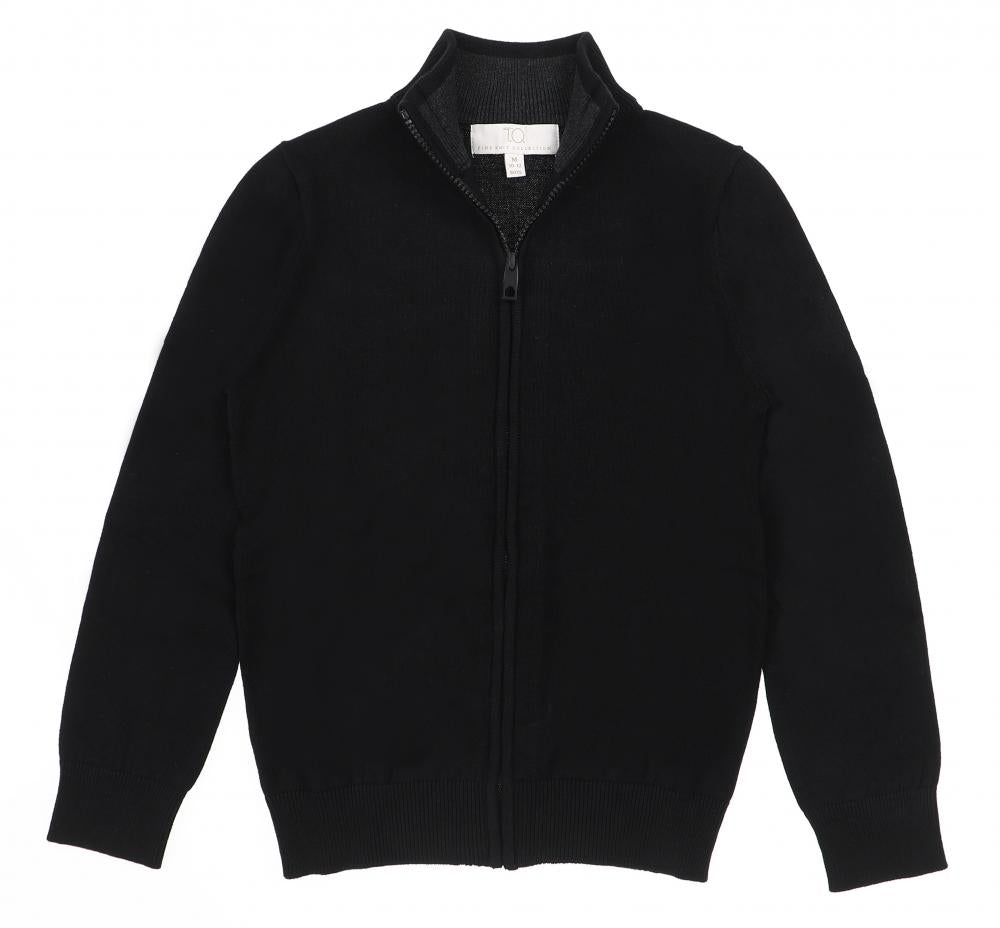 T.O. Mens Full Zip Black & Navy Sweater SWM-FZ