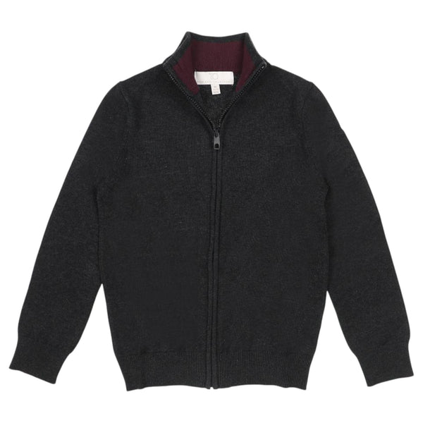 T.O. Mens Full Zip Charcoal Sweater SWM-FZ-C