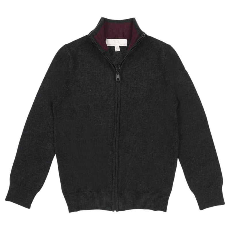 T.O. Mens Full Zip Charcoal Sweater SWM-FZ-C