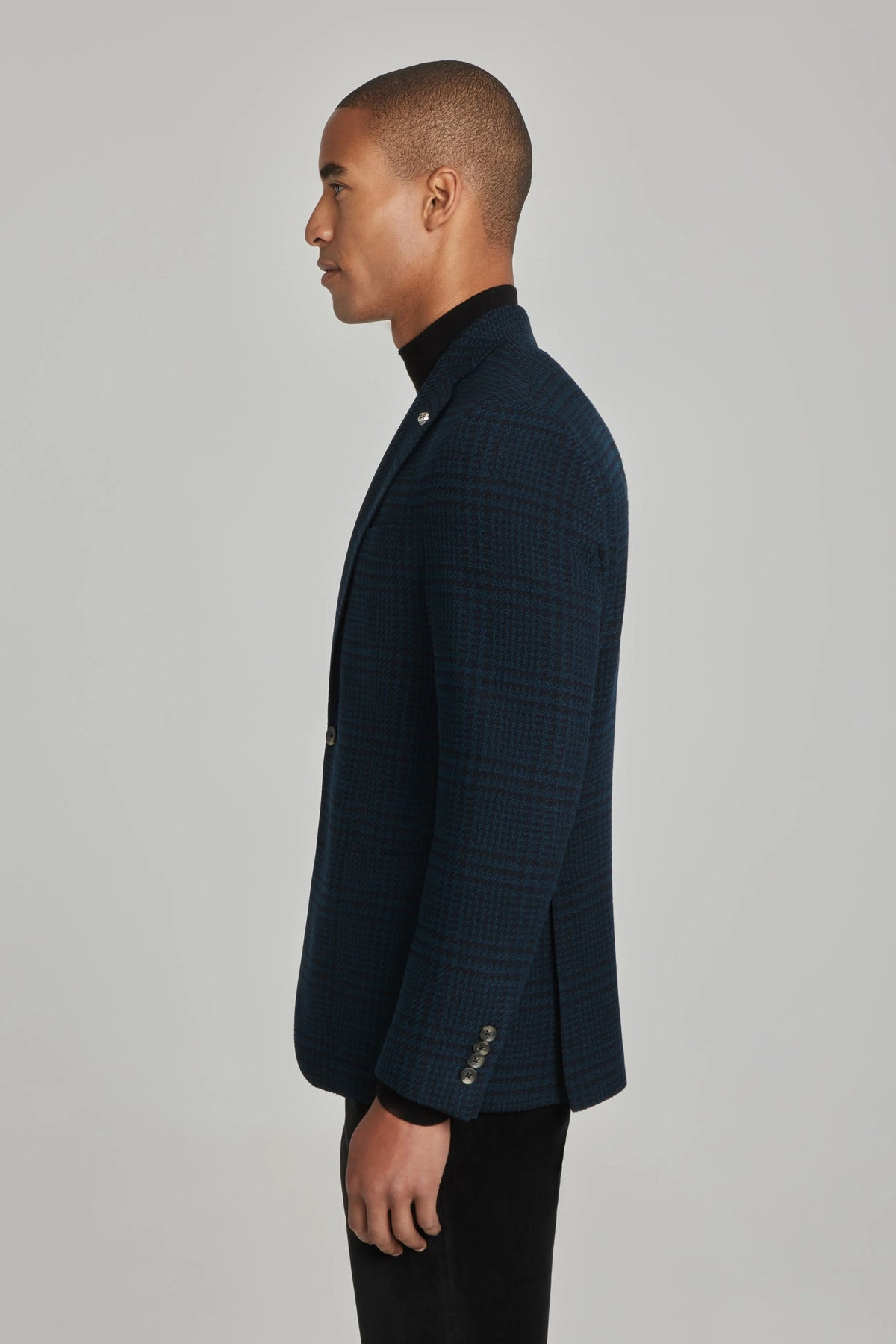 Hampton Dark Teal Plaid Wool Stretch Blazer DrkGrn C1358-387 Hampton SPJ