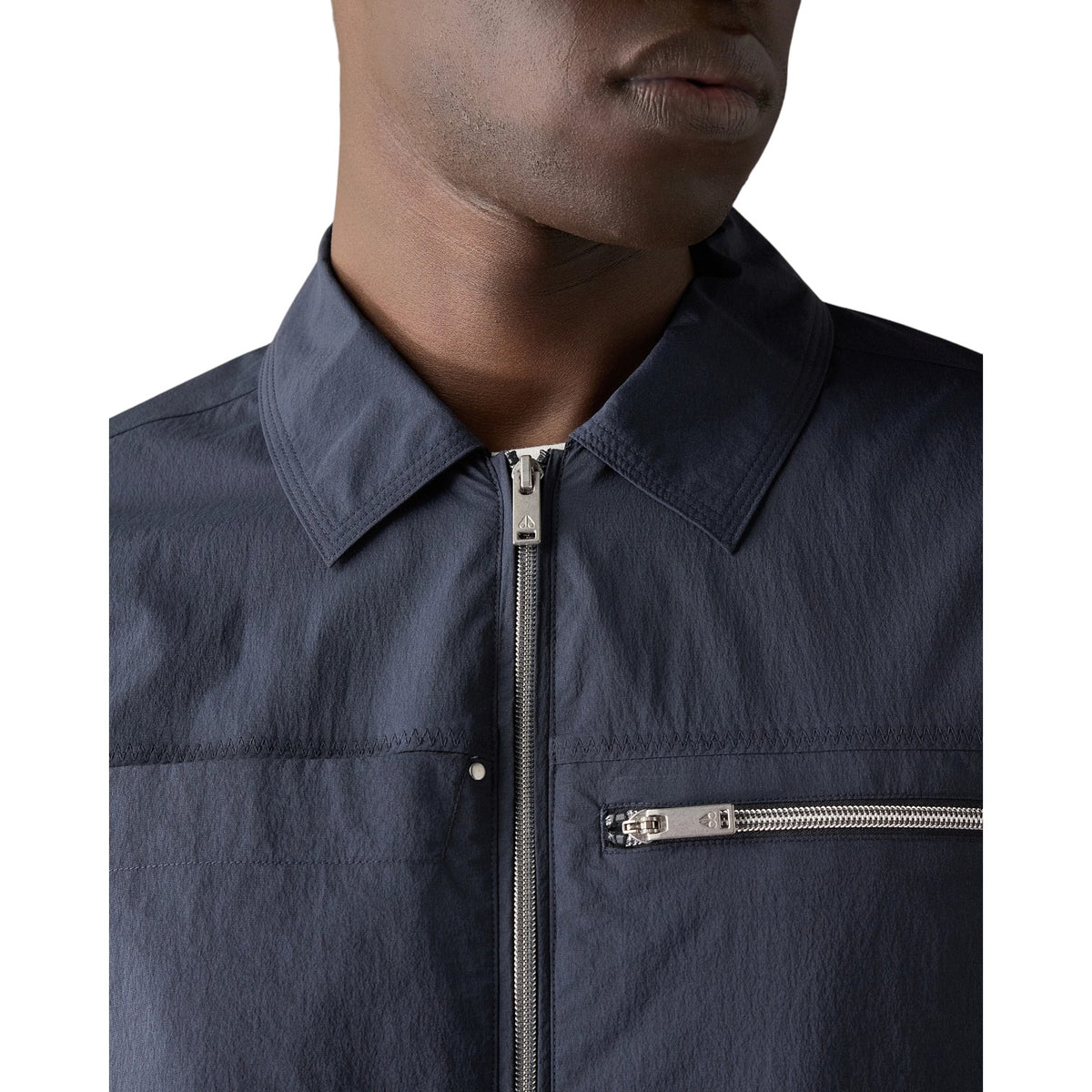 Moose Knuckles Top Flight Shirt Jacket  M16MJ157-833 Navy