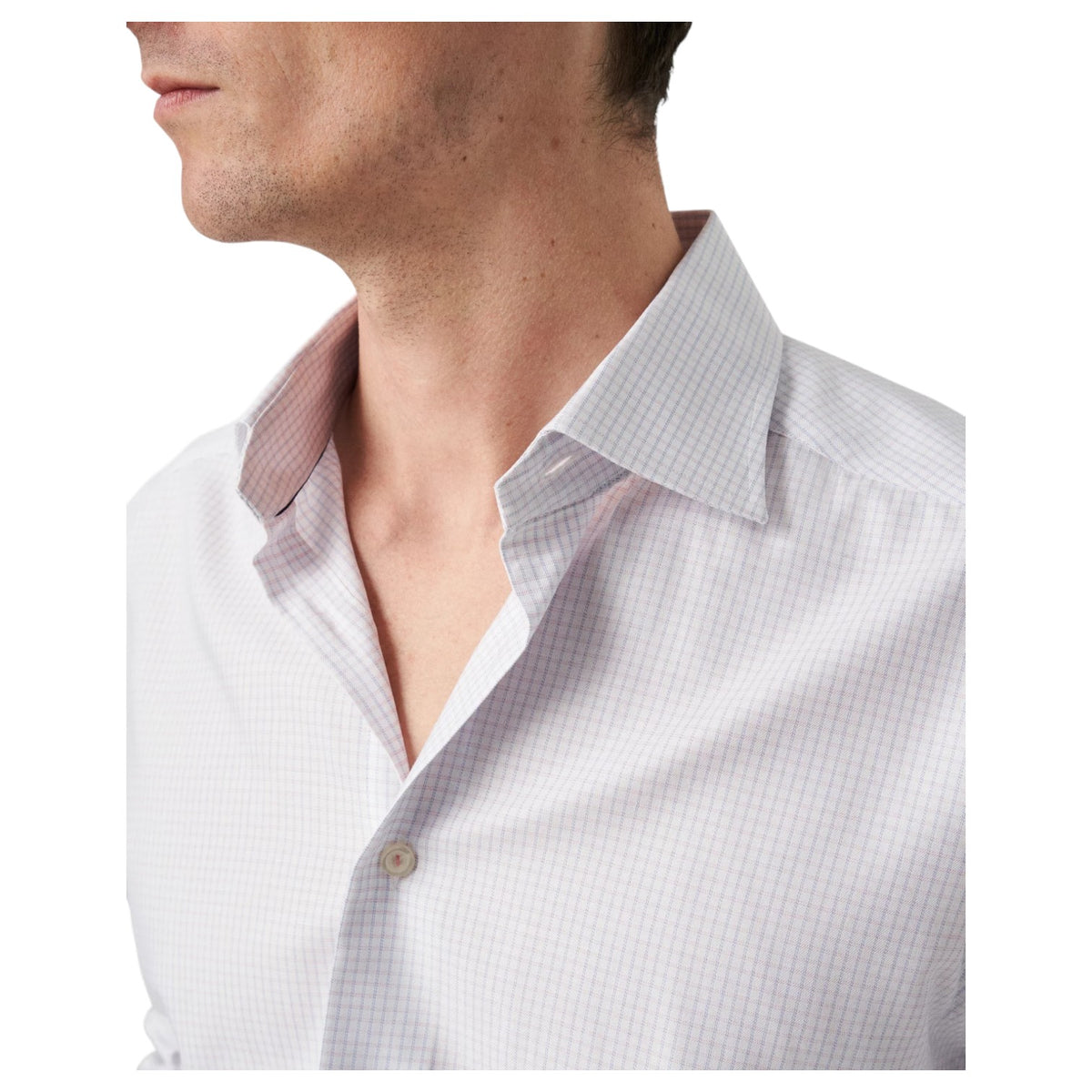 Eton Pink Checked Cotton & TENCEL™ Lyocell Shirt  100011655 71