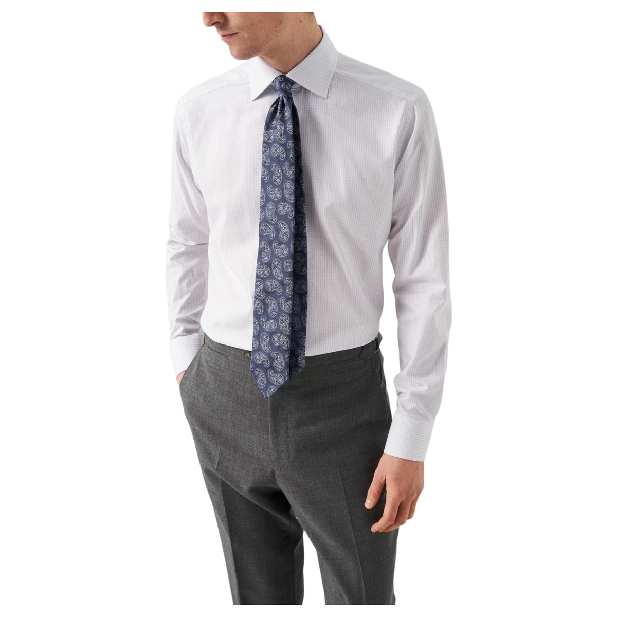 Eton Pink Checked Cotton & TENCEL™ Lyocell Shirt  100011655 71