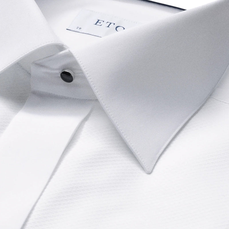 Eton White Piqué Tuxedo Shirt With Studs