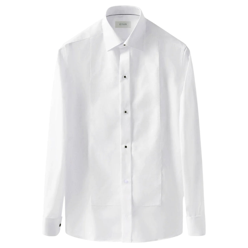 Eton White Piqué Tuxedo Shirt With Studs