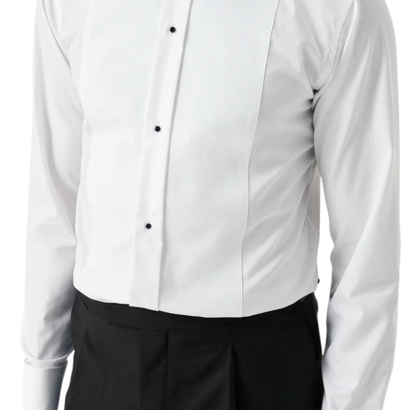 Eton White Piqué Tuxedo Shirt With Studs