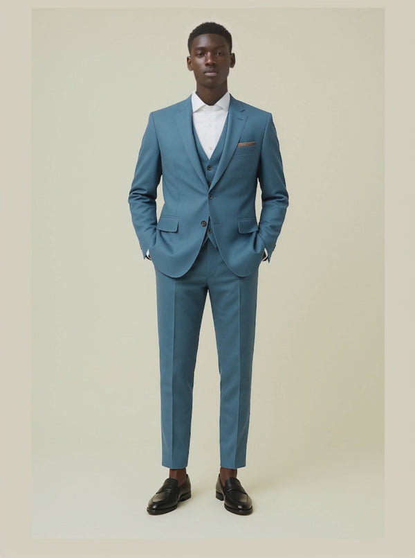 Quesste Men's Wool Suit  6667/6 Blue