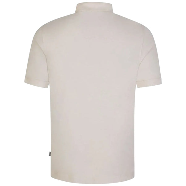 BOSS Shell-Panel Jersey Polo Shirt With Black Top Button In White  50506870 100