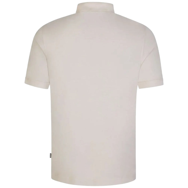 BOSS Shell-Panel Jersey Polo Shirt With Black Top Button In White  50506870 100