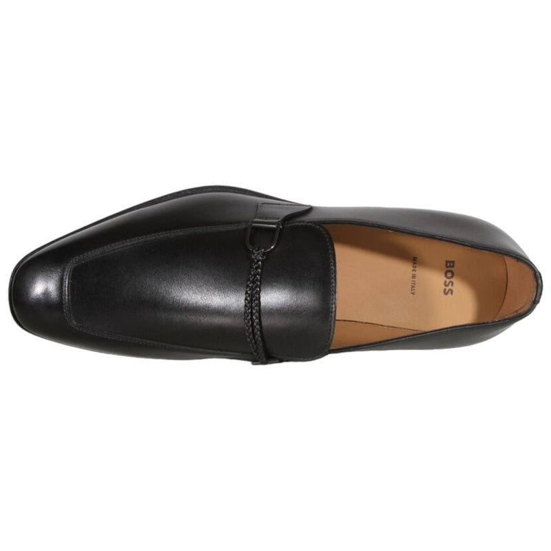 BOSS Italian Leather Loafer with Apron Toe and Branded Trim  50496075-203