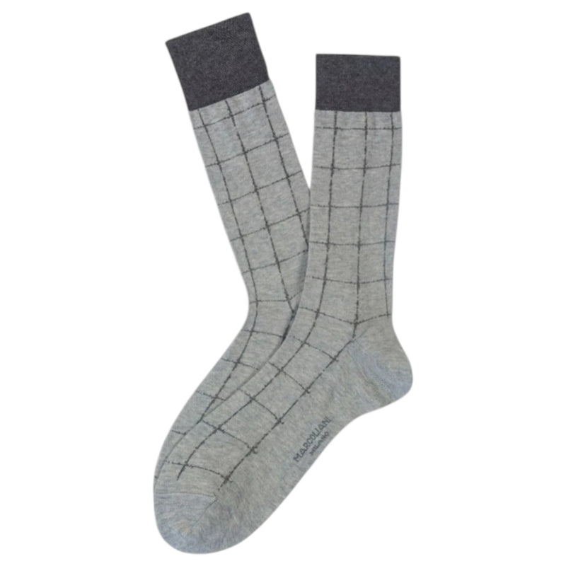 Marcoliani Pima Cotton Windowpane Socks MAR4726T