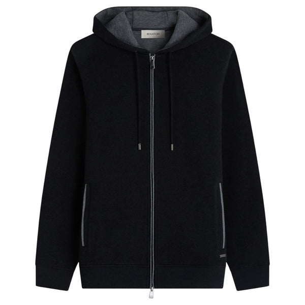 Bugatchi Heathered Pique Full Zip Hoodie HF2403K83