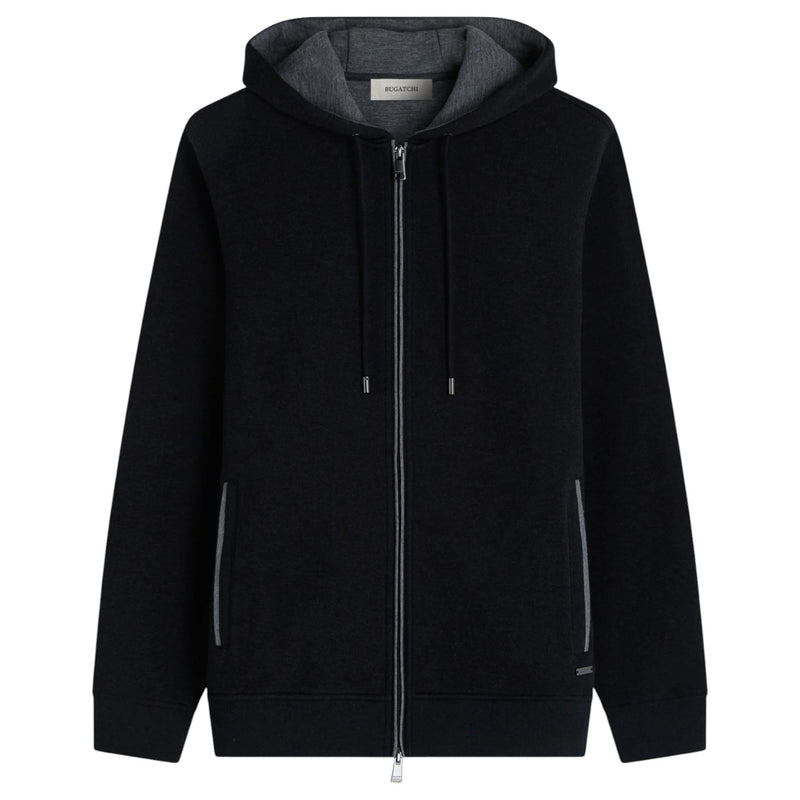 Bugatchi Heathered Pique Full Zip Hoodie HF2403K83