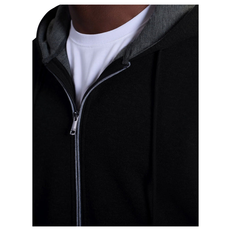 Bugatchi Heathered Pique Full Zip Hoodie HF2403K83