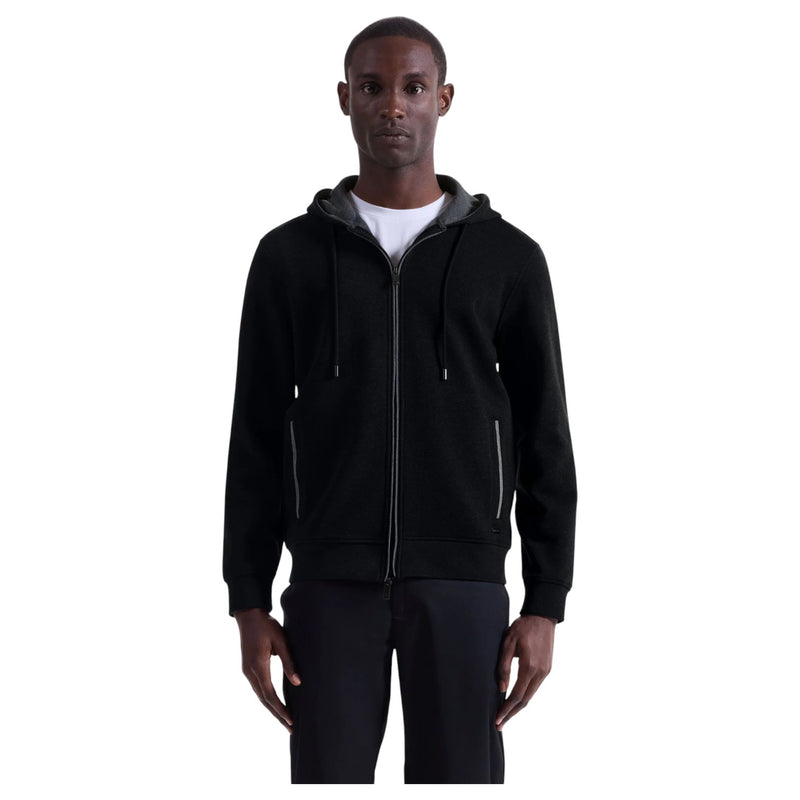 Bugatchi Heathered Pique Full Zip Hoodie HF2403K83