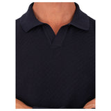 BOSS H-Lomarino Knitted Cotton Sweater with Johnny Collar