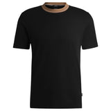 BOSS Mercerized-Cotton Slim-Fit T-Shirt With Collar Stripe  50531793