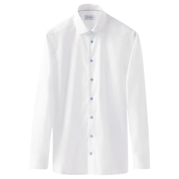 Eton Solid Signature Twill Shirt With Contrast