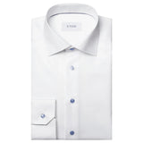 Eton Solid Signature Twill Shirt With Contrast