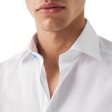 Eton Solid Signature Twill Shirt With Contrast