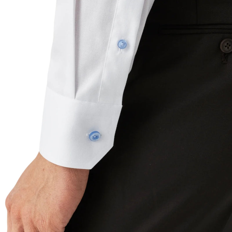 Eton Solid Signature Twill Shirt With Contrast