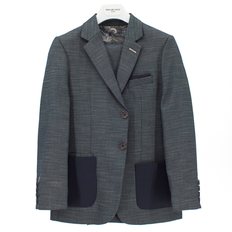 Bergamo Boys' Pindot Suit in Blue 113-2022