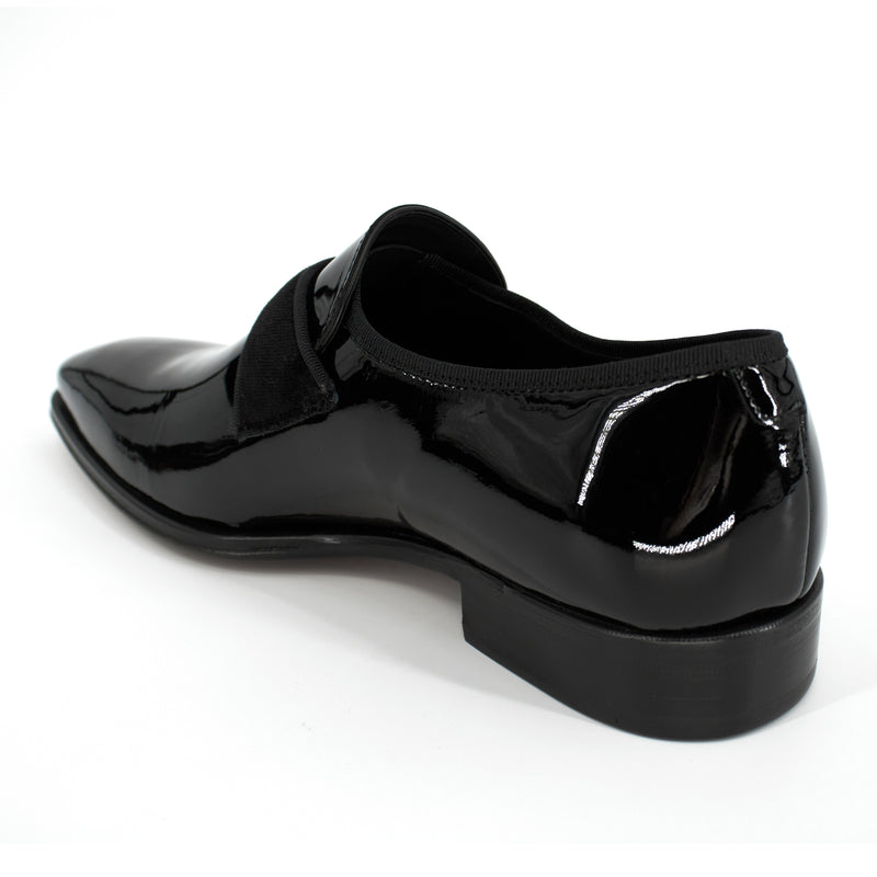 Mezlan Men's Patent Leather Formal Shoes with Velvet Strap  20602 Tux Black