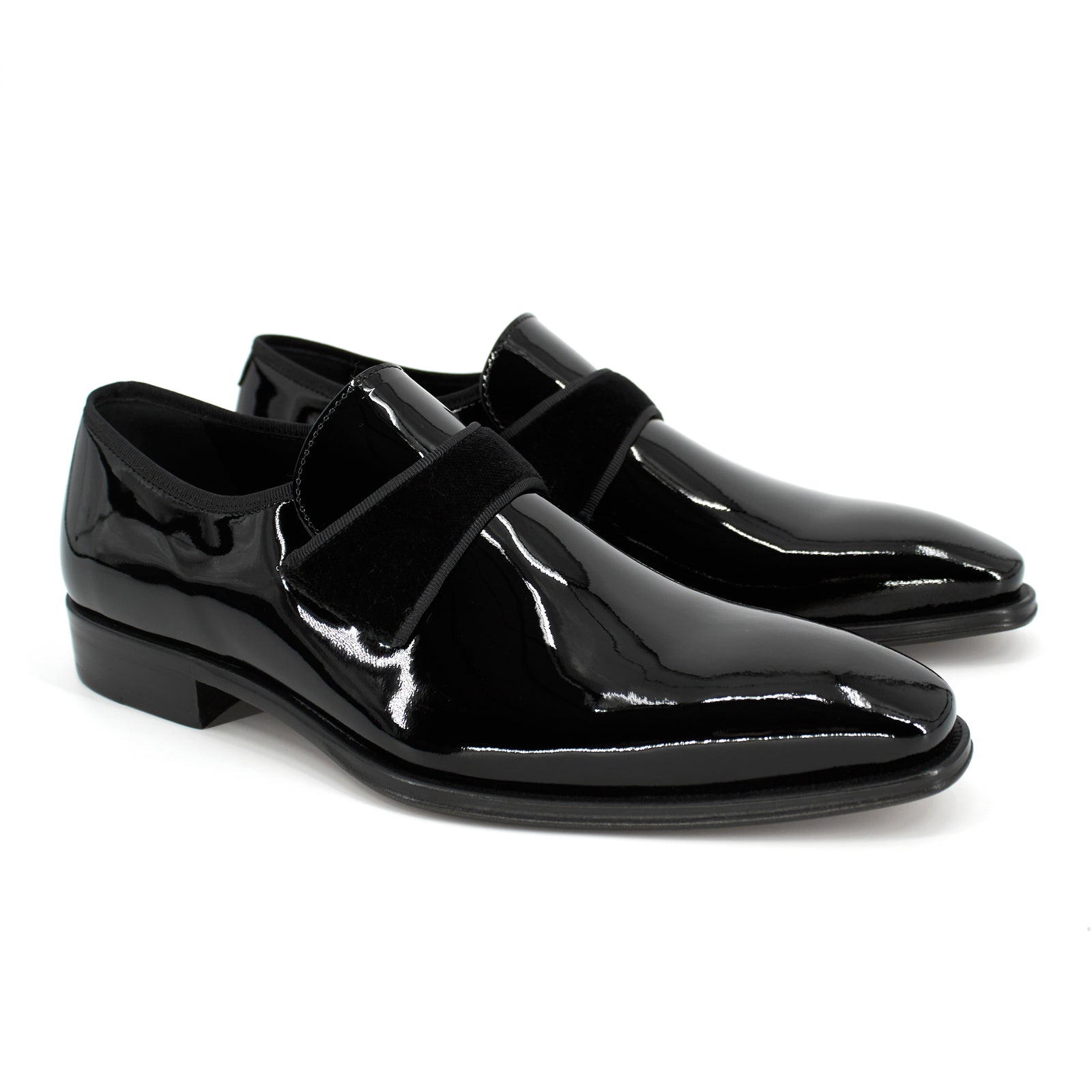 Mezlan Men's Patent Leather Formal Shoes with Velvet Strap 20602