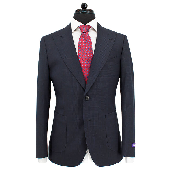 Bartorelli 100% Wool 2-Piece Suit in Navy Birdseye Pattern  35068-1090-12 FUSION PEAK
