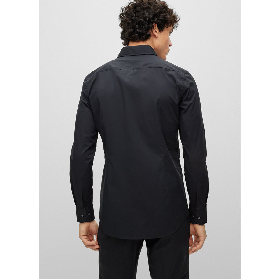 BOSS Men's Slim-Fit Shirt in Easy-Iron Stretch-Cotton Poplin in Black  50469345-001