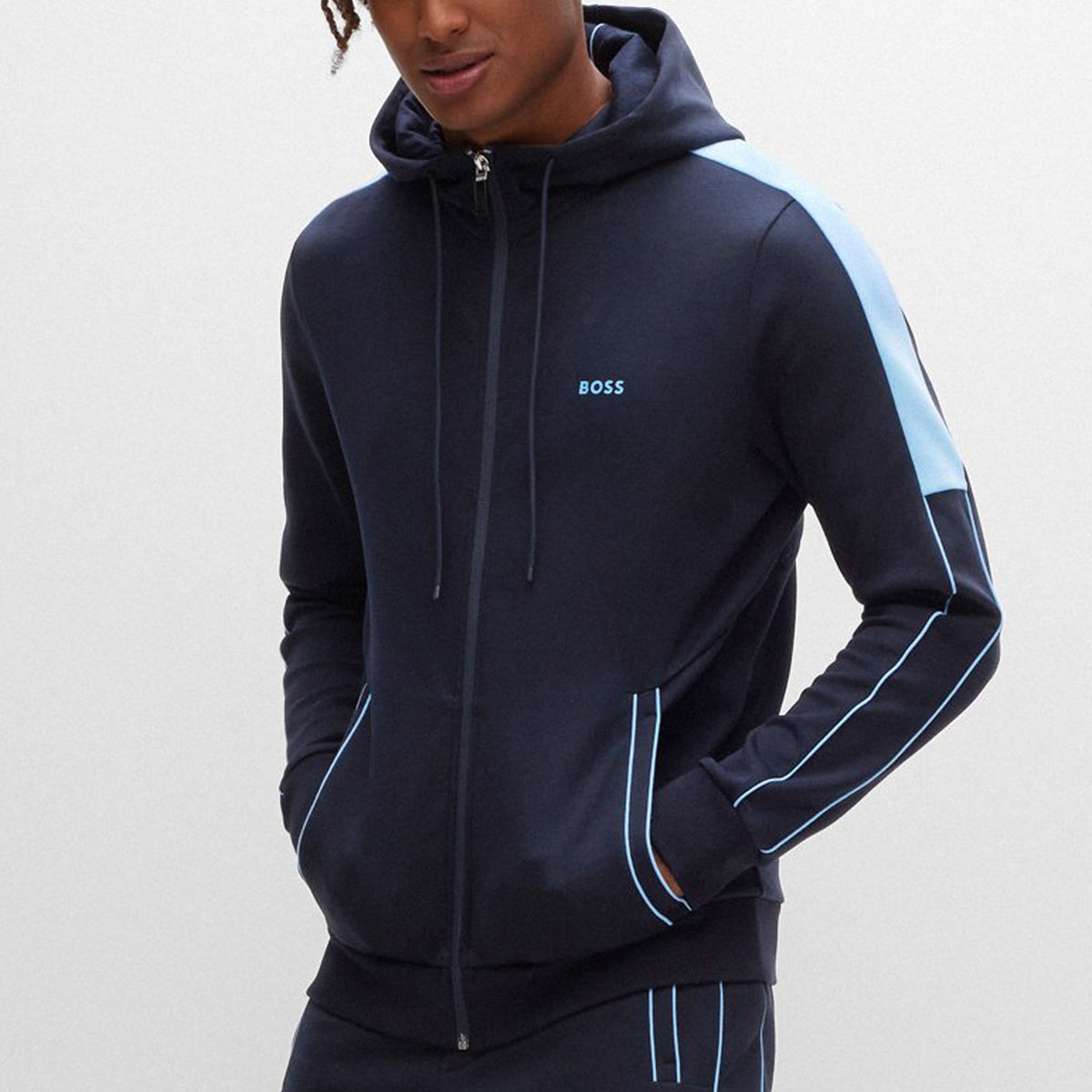 BOSS Men's Cotton-Blend Track Suit with Piping and Logos  50477193-402