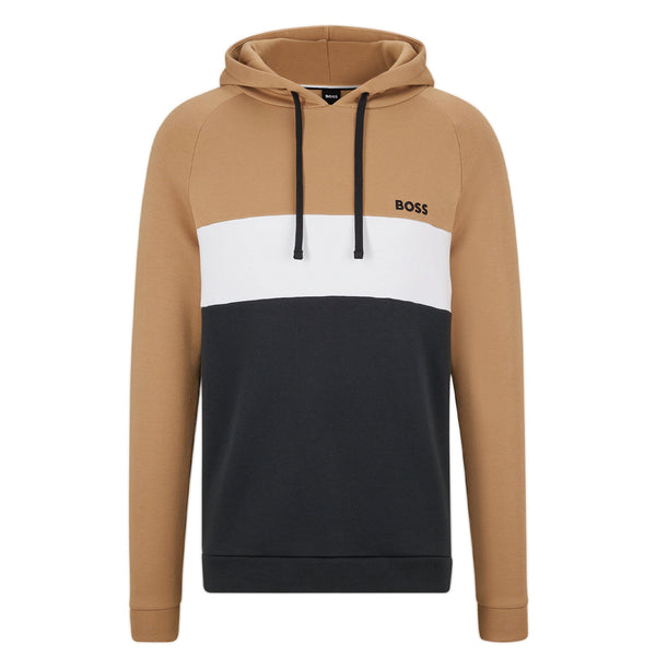 BOSS Men's Cotton-Blend Loungewear Hoodie with Signature Color-Blocking