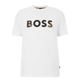BOSS Men's Monogram-Filled Logo T-Shirt in Interlock Cotton in White