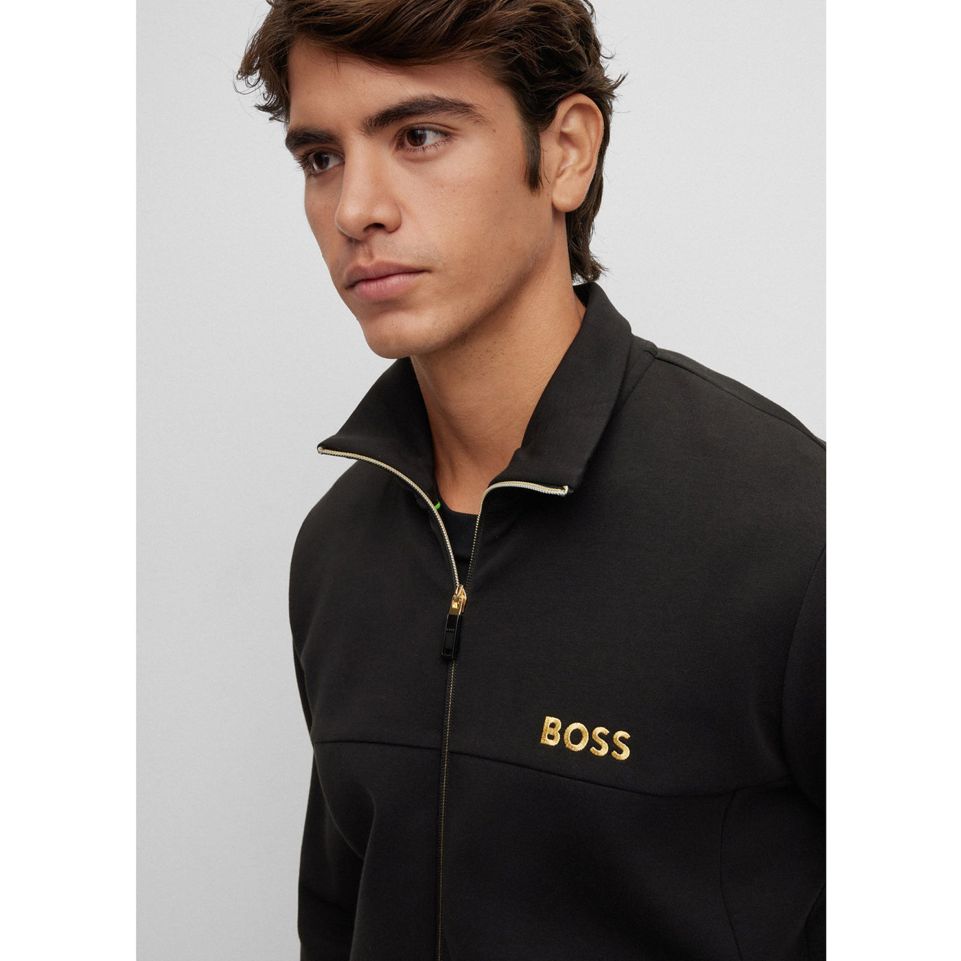BOSS Men's Cotton-Blend Zip-Up Track Suit with Embroidered Logo