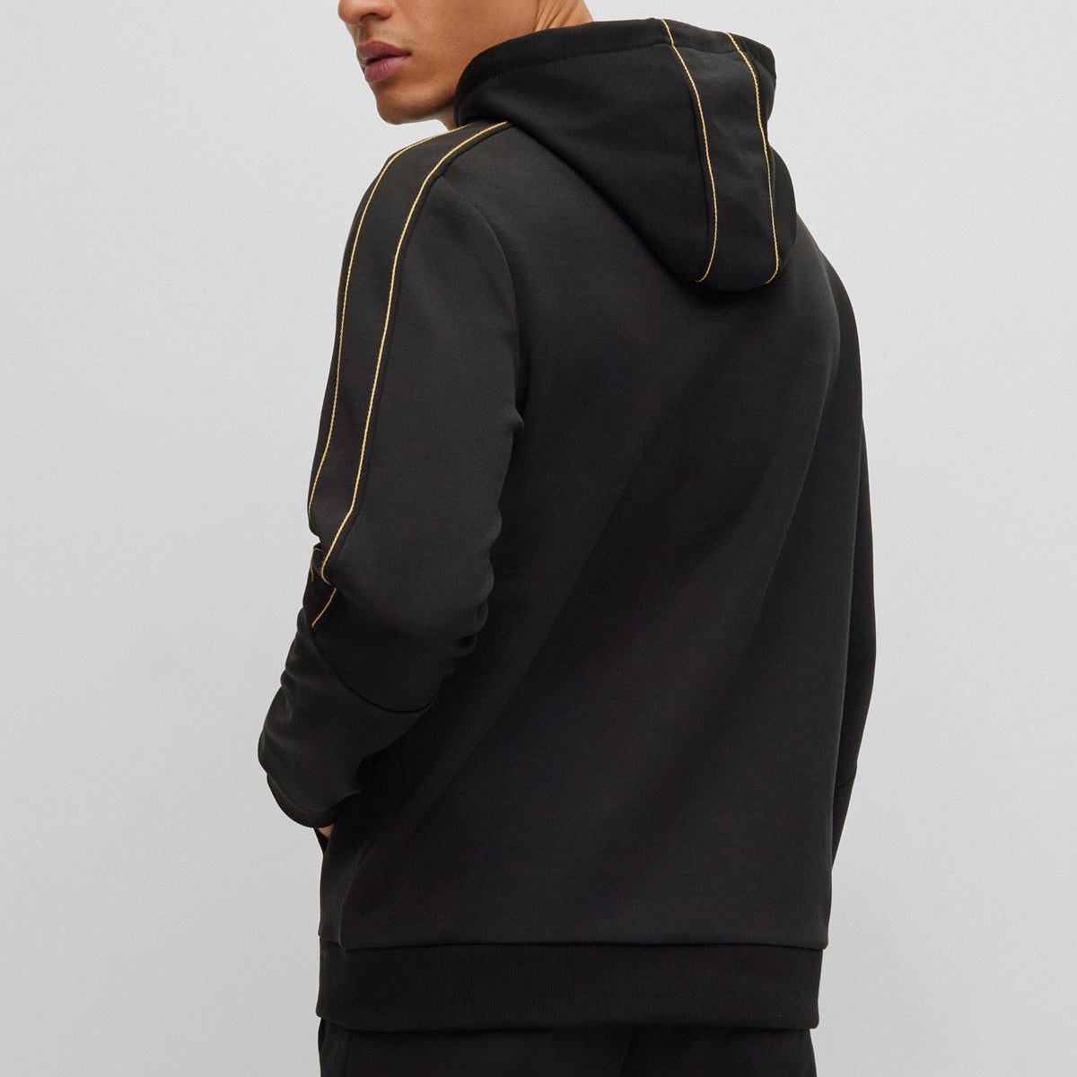 BOSS Men's Regular-Fit Hoodie with Grid Artwork and Logo  50484170-001
