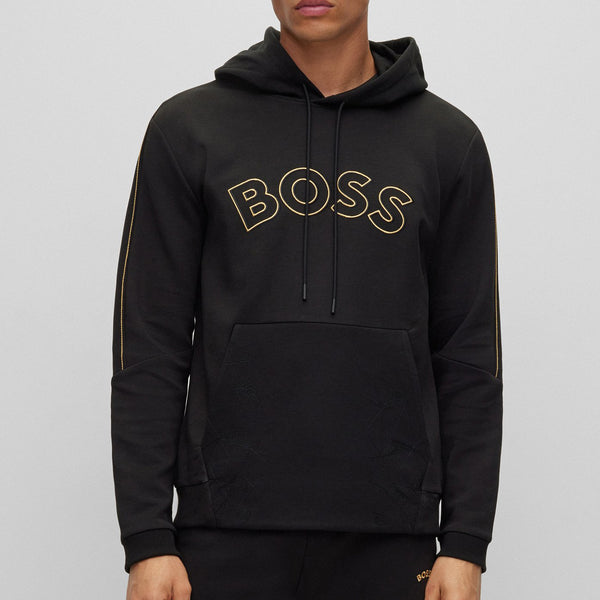 BOSS Men's Regular-Fit Hoodie with Grid Artwork and Logo  50484170-001